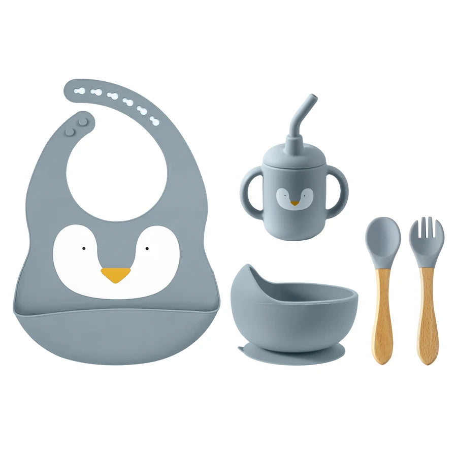 4/5/8Pcs Durable Silicone Tableware Set for Toddlers childrensterritory