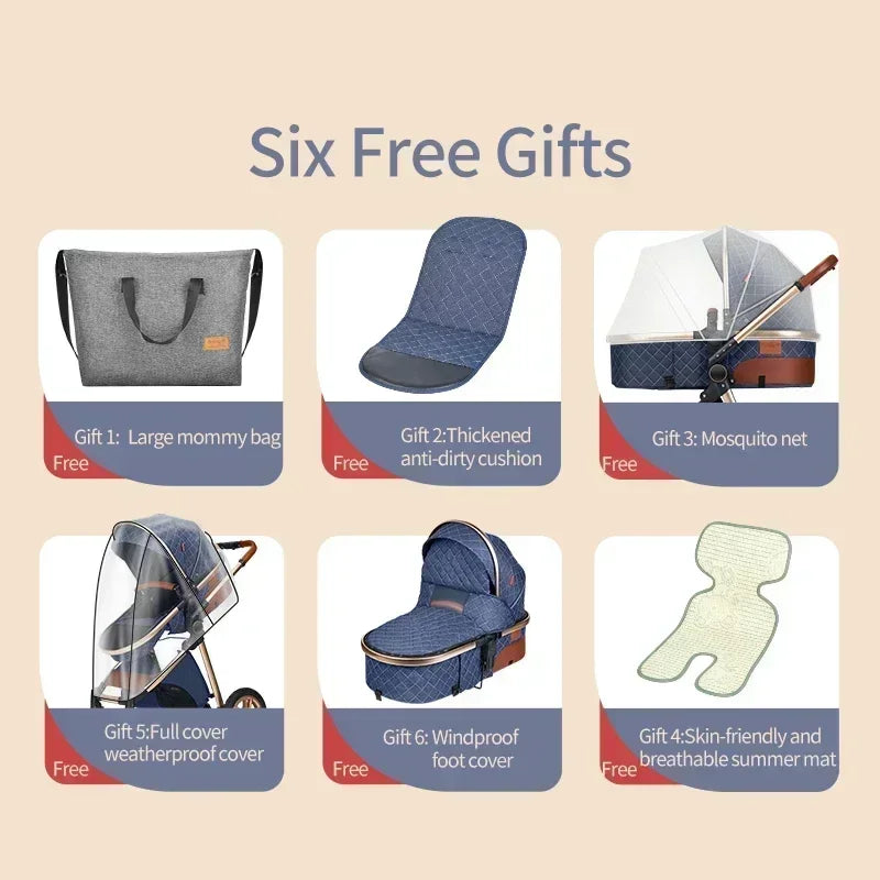High Landscape Royal Folding 3-in-1 Baby Stroller