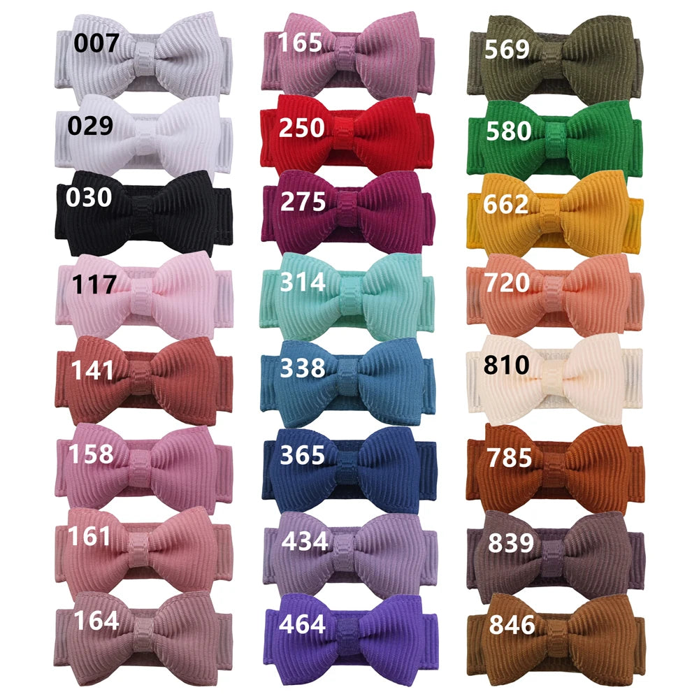 Baby/Kids Girls Solid Ribbon Bow Hair Clips