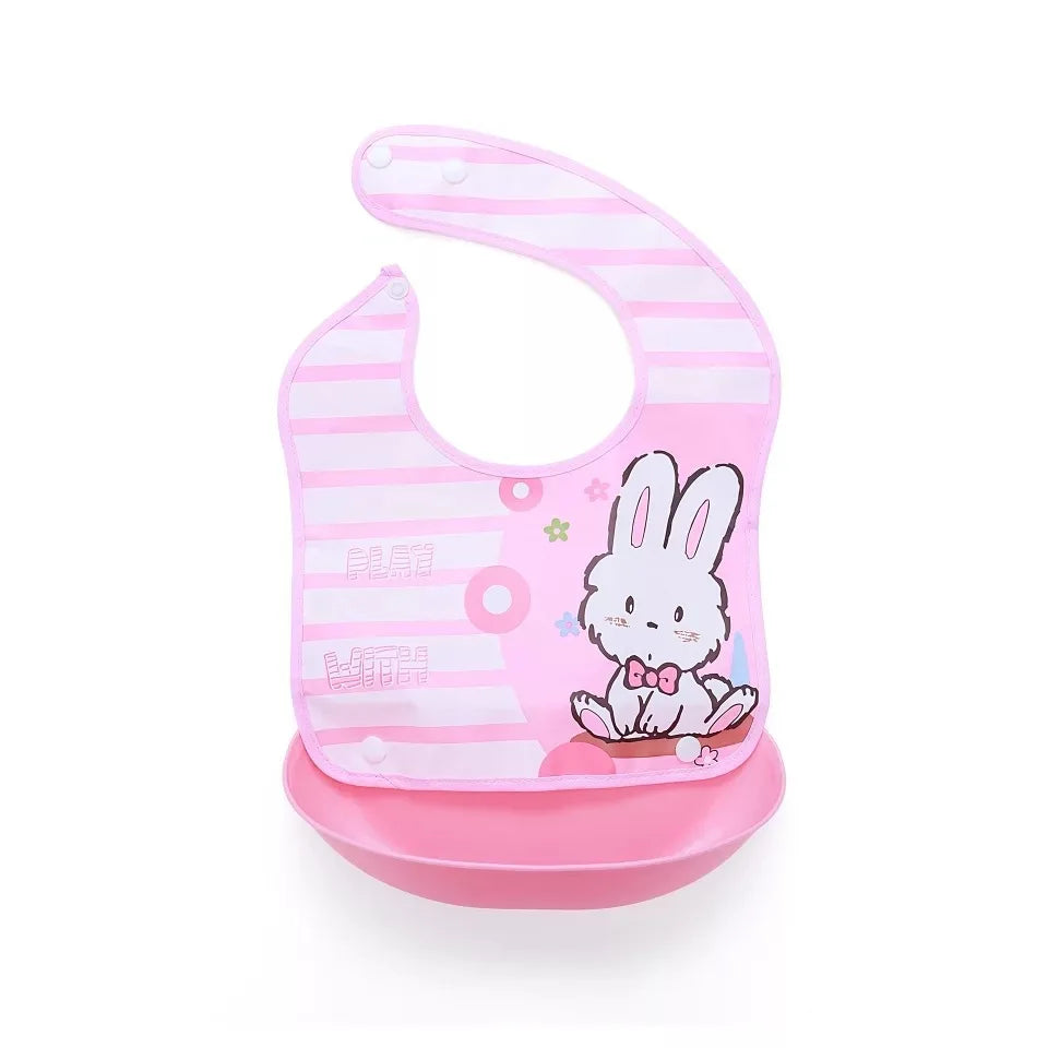 Soft Waterproof Cartoon Printed Adjustable Baby Bibs