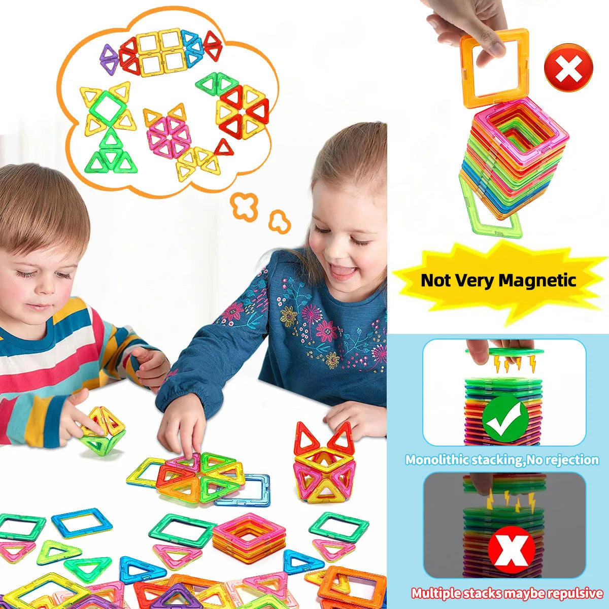 Durable DIY Magnetic Building Block Toys for Kids
