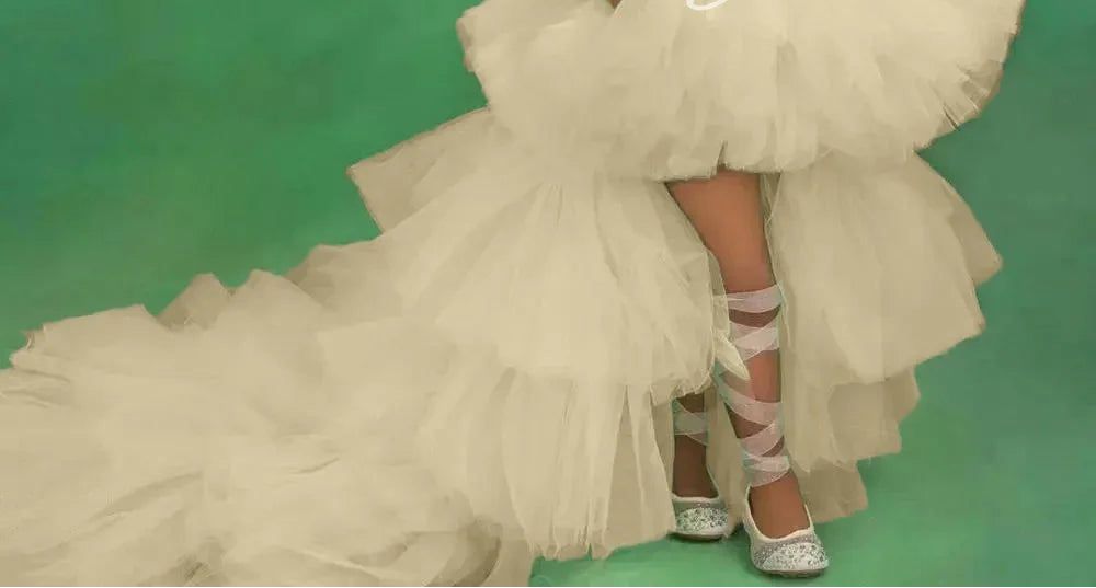 Little Girls Mint Green Tiered High-Low First Communion Gown childrensterritory