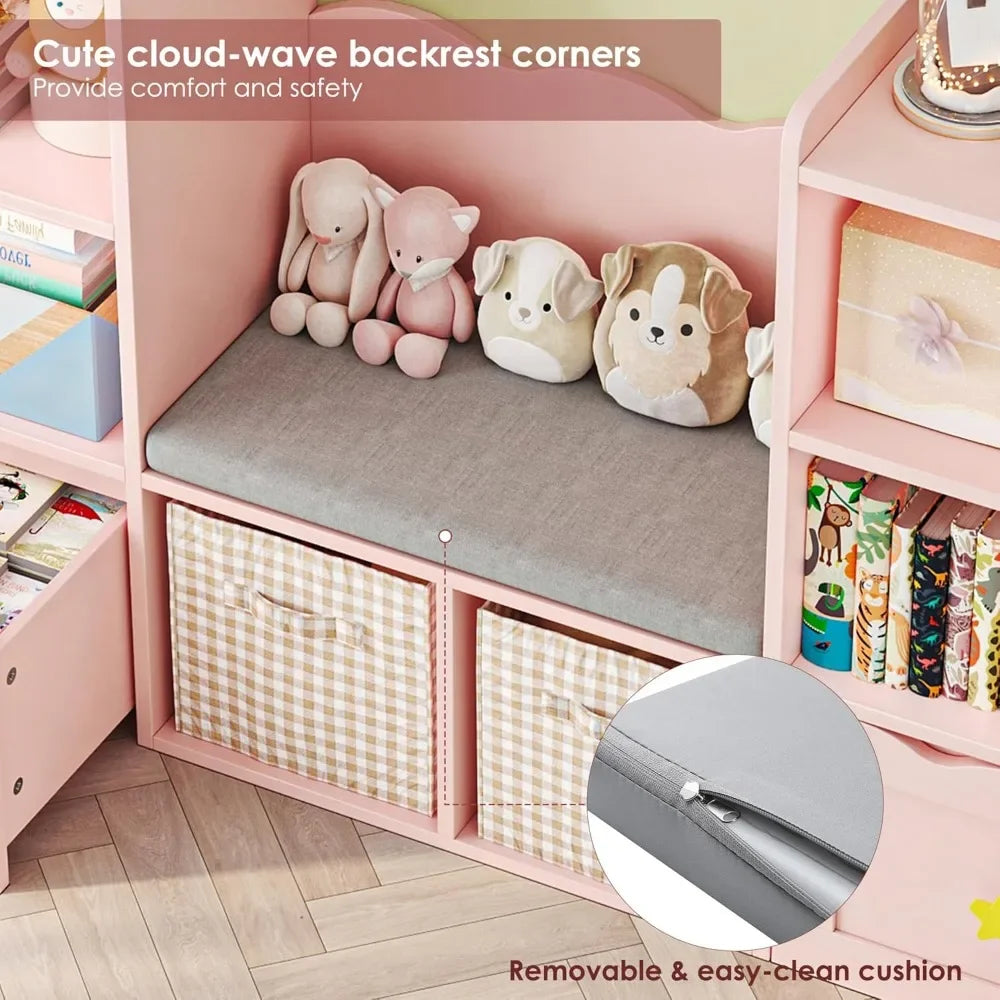 Multipurpose Kids Book and Toys Organizer with Reading Nook