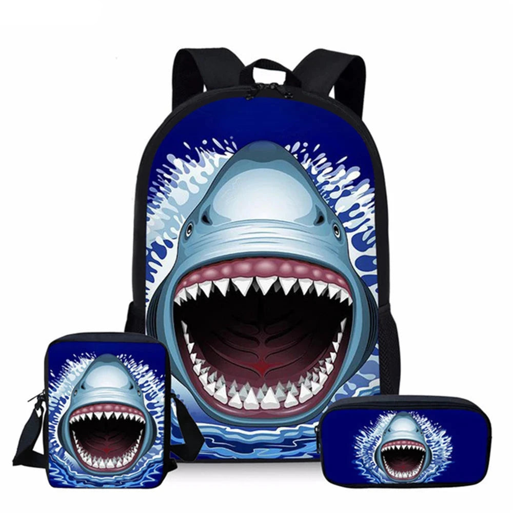 3D Soccer Foot Ball Print 3pcs/Set Kids School Bags Backpack