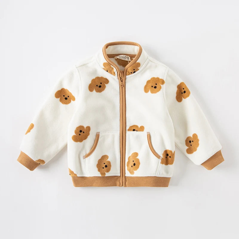 Kids Lovely Print Polar Fleece Winter Coats childrensterritory