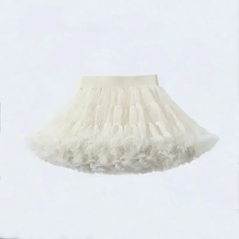 Little Girls Solid Colors Fluffy Chiffon Tutu Skirts childrensterritory