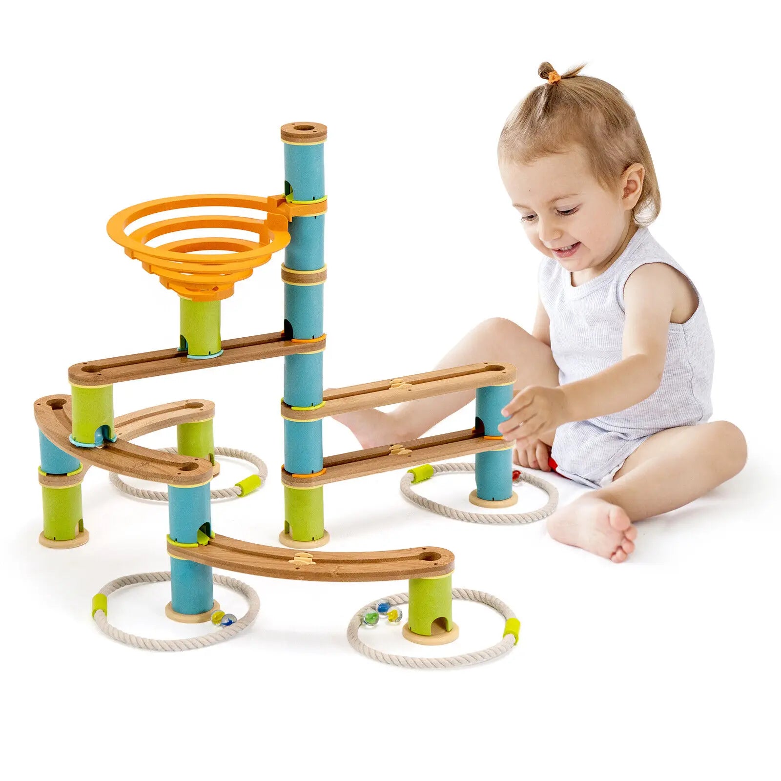 Wooden 162PCS STEM Marble Run Educational Toys for Kids