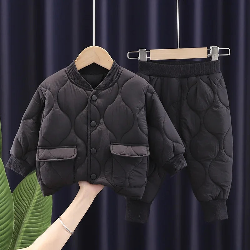 Kids’ Long-Sleeved Fluffy Warm Clothing Set childrensterritory