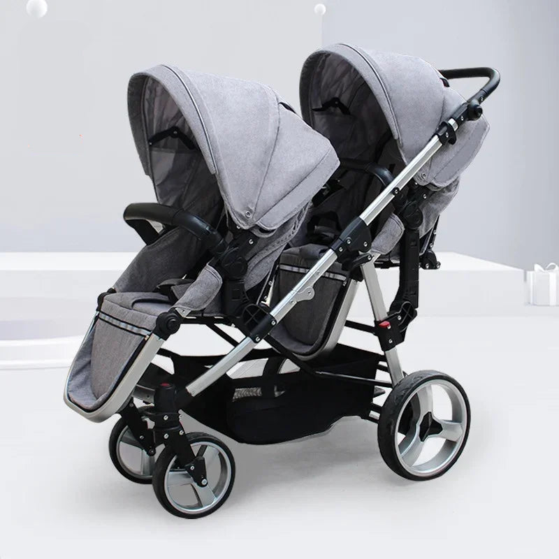 Shock Absorber Foldable Twins Baby Carriage Stroller childrensterritory