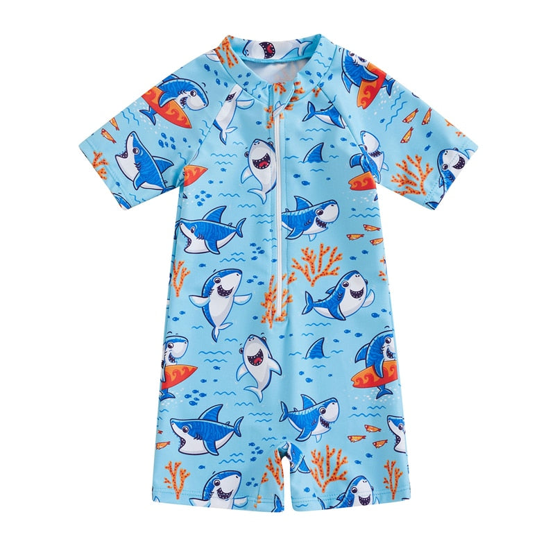 Baby/Kids Cartoon Shark Print Swimsuit for Girl Boy childrensterritory