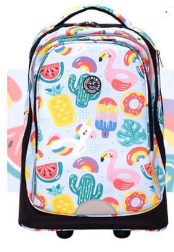 Kids Cartoon Print 19-Inch School Trolley Backpack Travel Bag childrensterritory