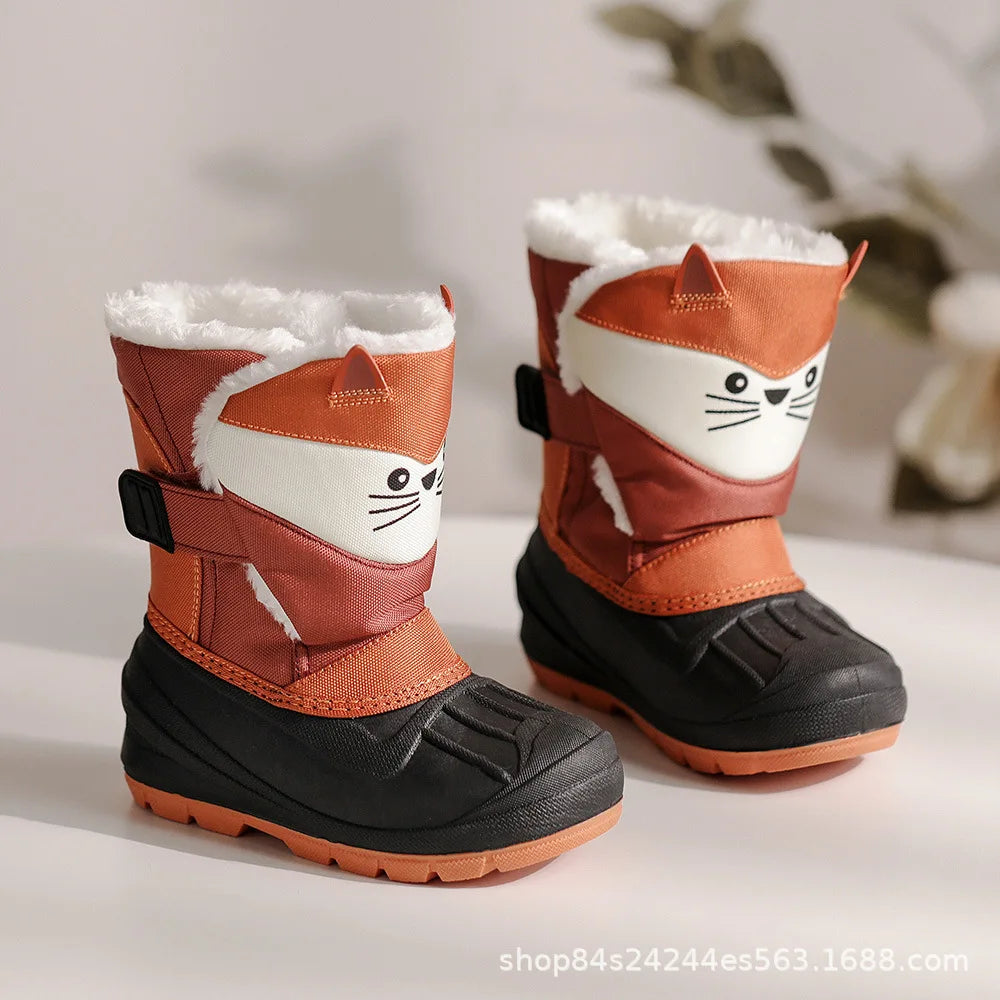 Slip Resistant Kids Cartoon Design Warm Snow Boots childrensterritory