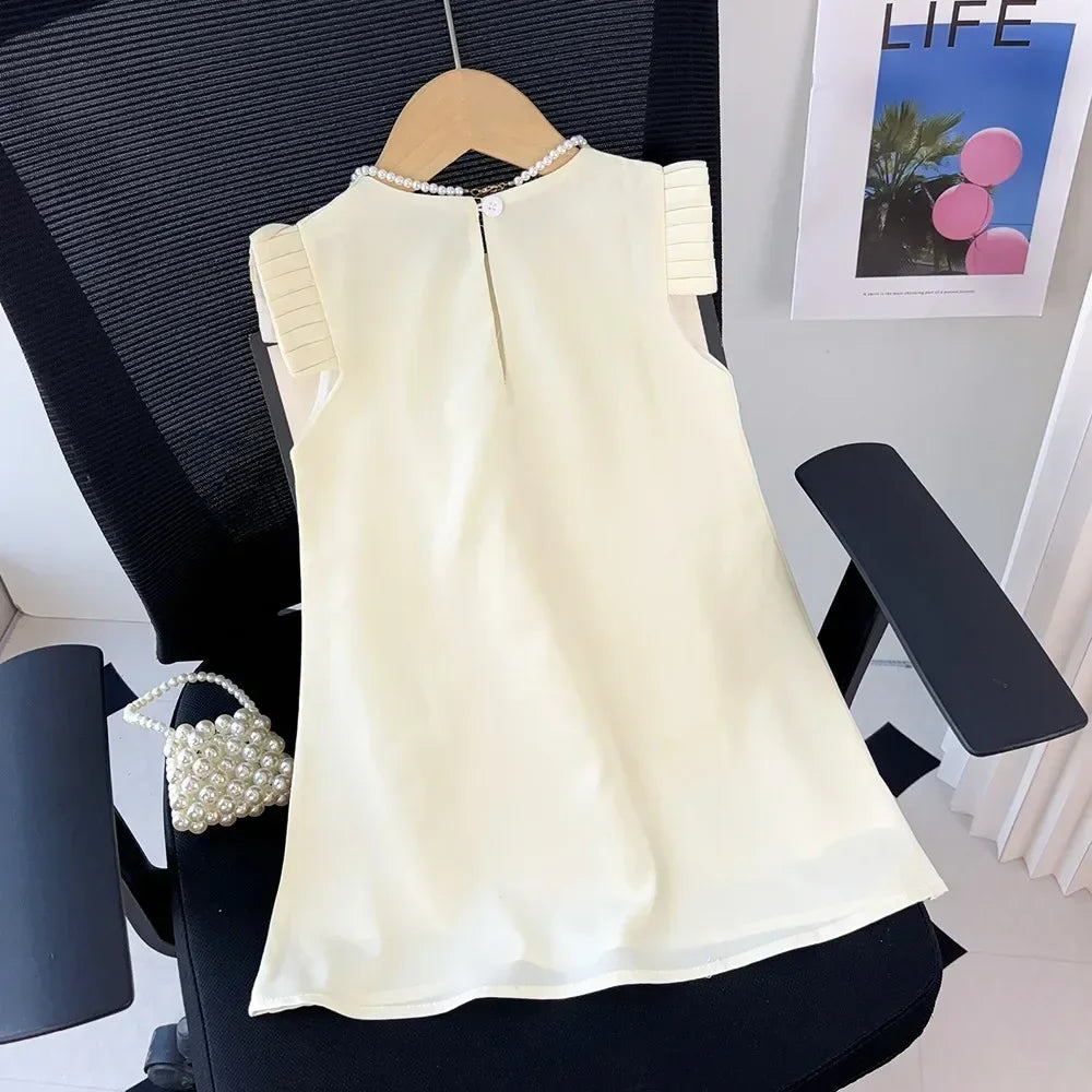 3D Flower Design Kids Girls Summer Party Dresses childrensterritory