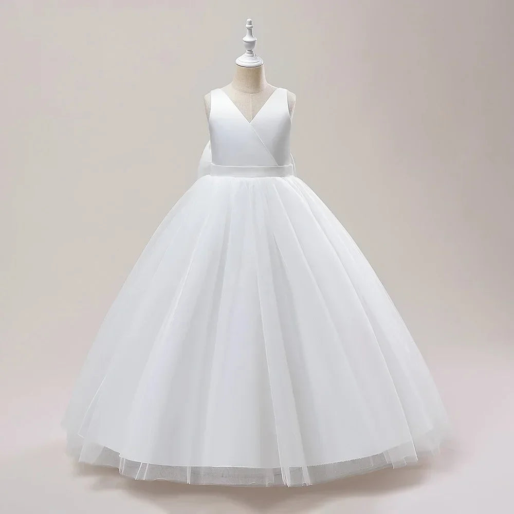 A-Line Back Big Bow First Communion Dresses for Girls