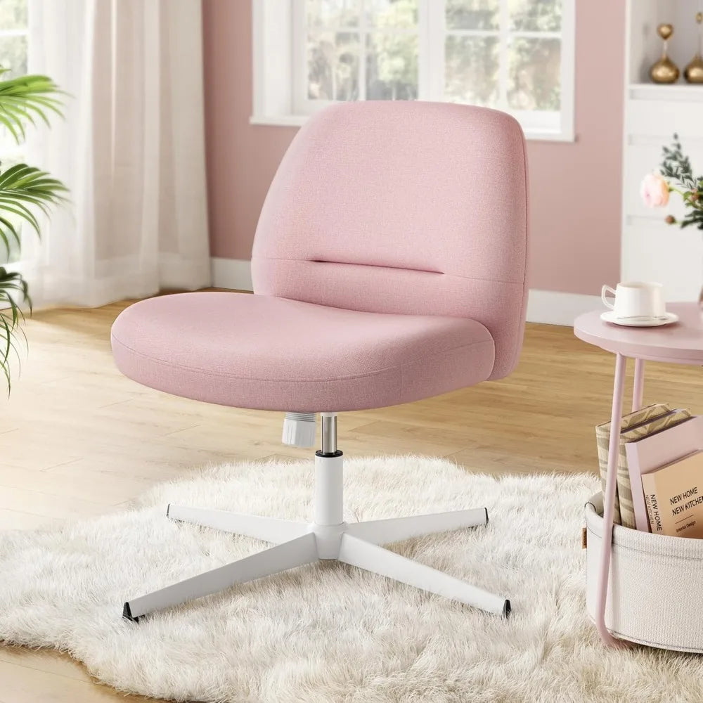 Armless Wide Cross Chair with Wheels for Home Office childrensterritory