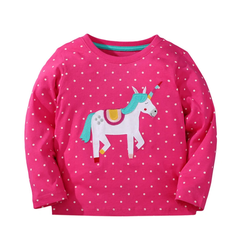 Little Girls Long Sleeves Cartoon Design Autumn Tops childrensterritory