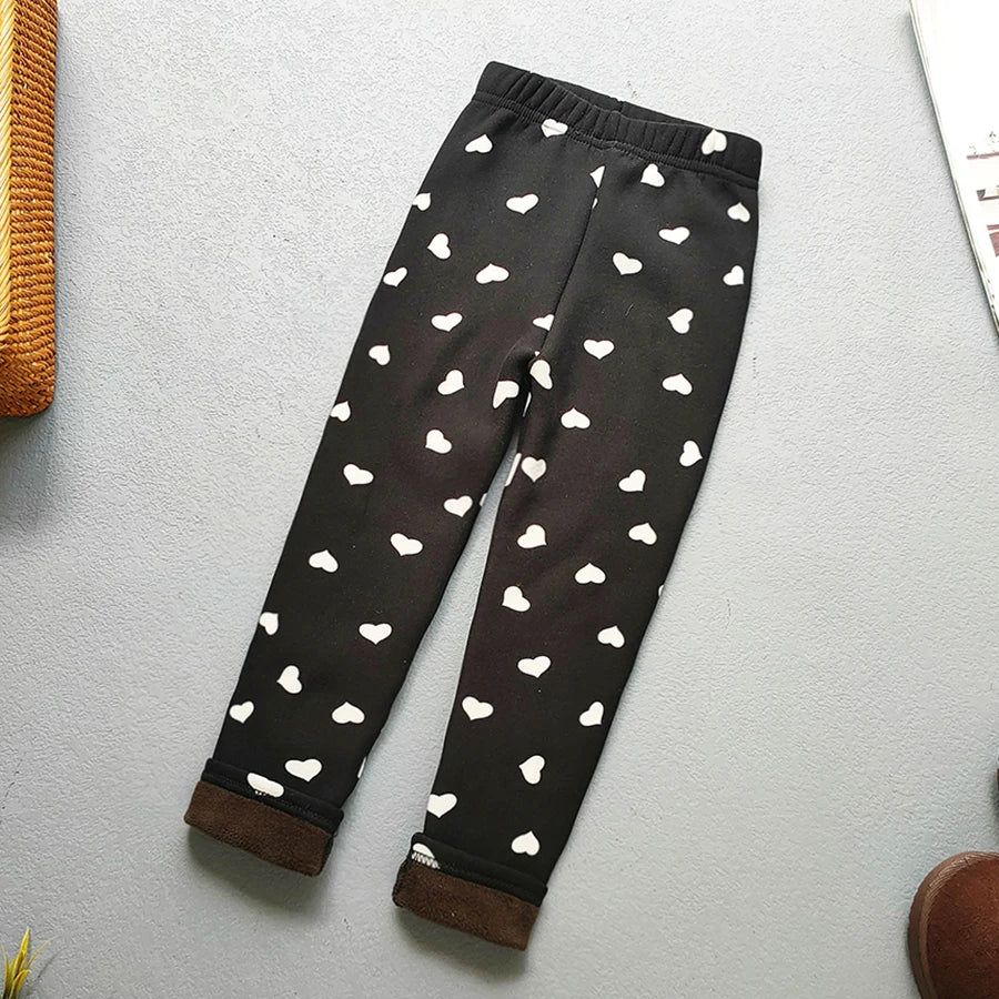 Plus Velvet Printed Kids Girls Winter Leggings childrensterritory