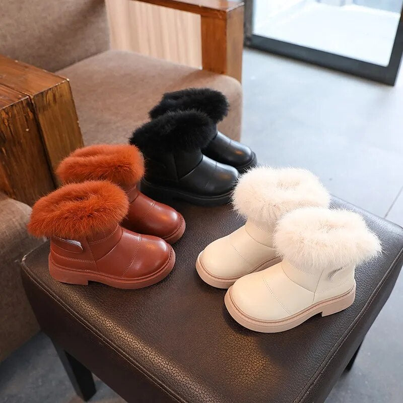 Little Boys Girls Casual Plush Winter Soft Boots childrensterritory
