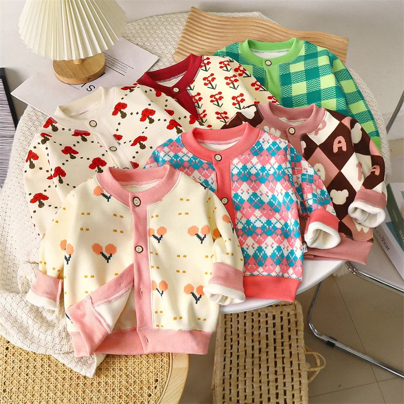 Kids Printed Warm Casual Sweaters For Winters