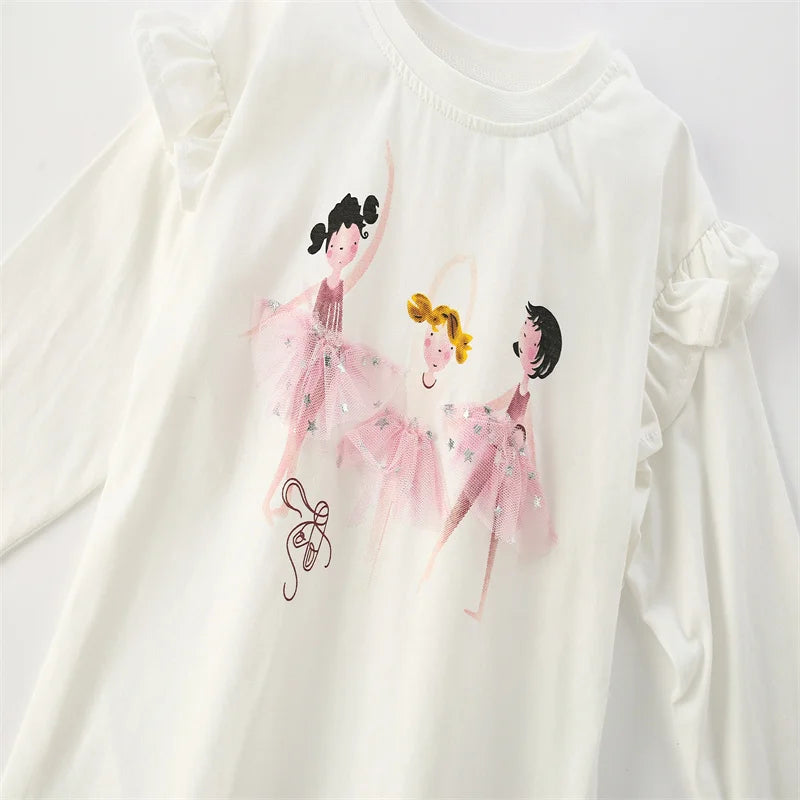 Long Sleeve Cartoon Print 2Pcs Clothing Sets for Girls childrensterritory