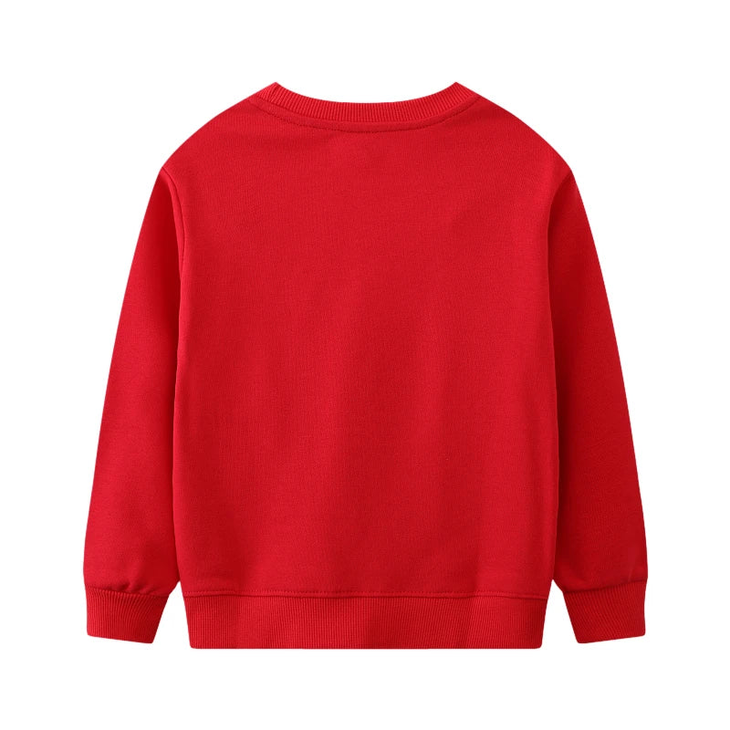 Kids Sweatshirts with Cartoon Tractor Santa Claus Embroidery childrensterritory