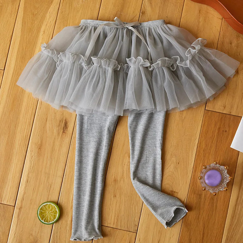 Kids Girls Two in One Mesh SKirt with Leggings childrensterritory