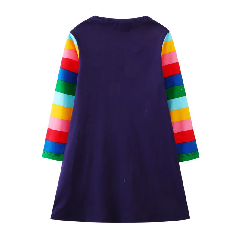 Kids Girls Preppy Style Cartoon Embroidery Princess Dresses childrensterritory