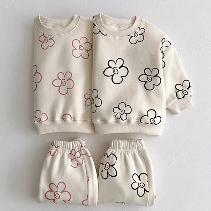 Baby/Kids Girl Boy 2pcs Warm Tracksuit/Clothes Set