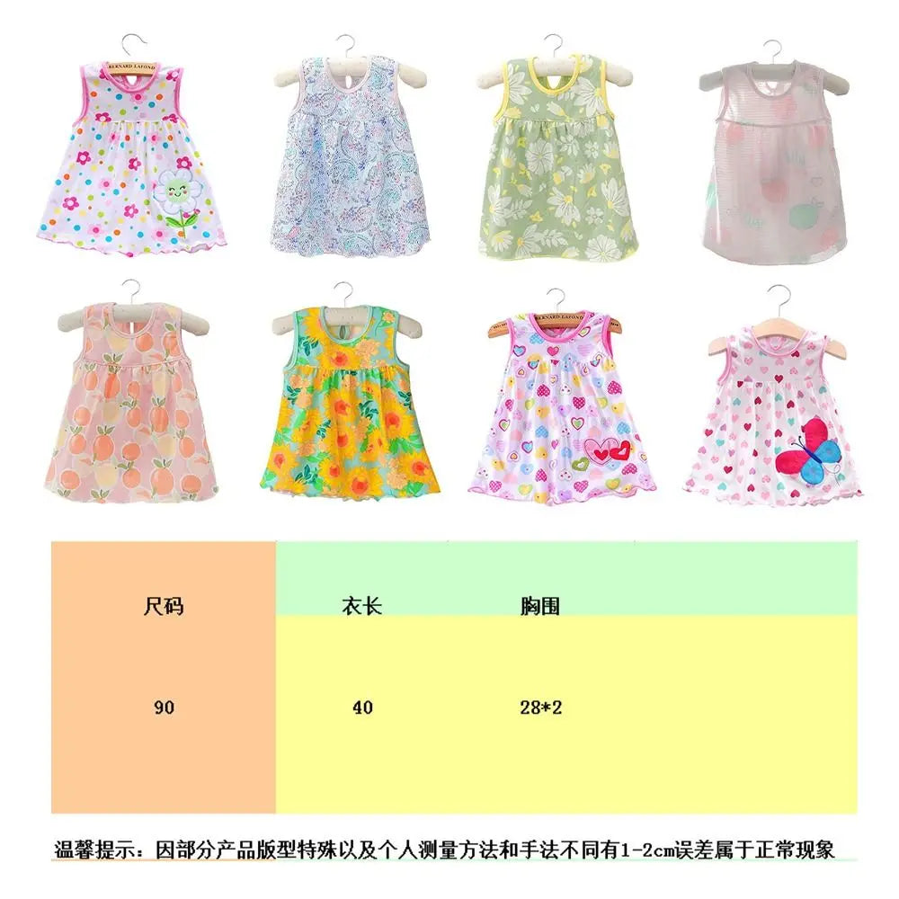 Baby Girl Soft Cotton Printed Summer Romper Dresses