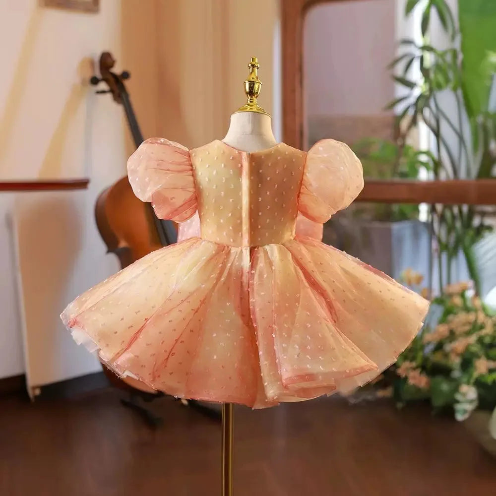 Elegant Bow Design Little Girls Princess Party Dress