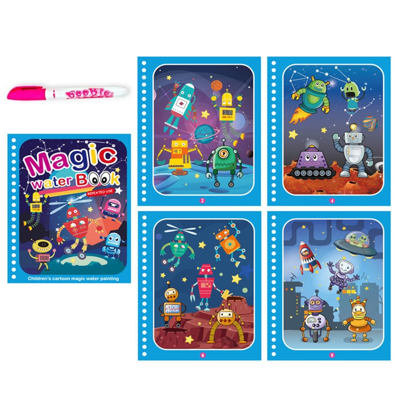 Reusable Magical Water Drawing Book with Pen Kids Toys childrensterritory