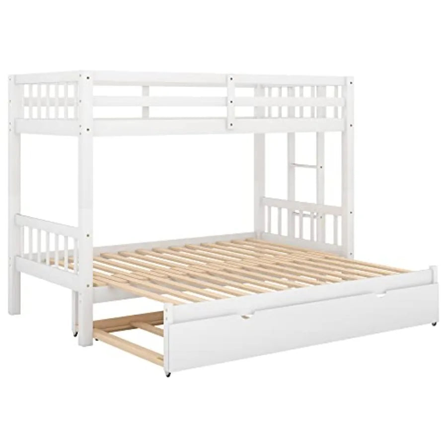 High-quality Twin Over Twin Pull-out Bunk Bed with Trundle