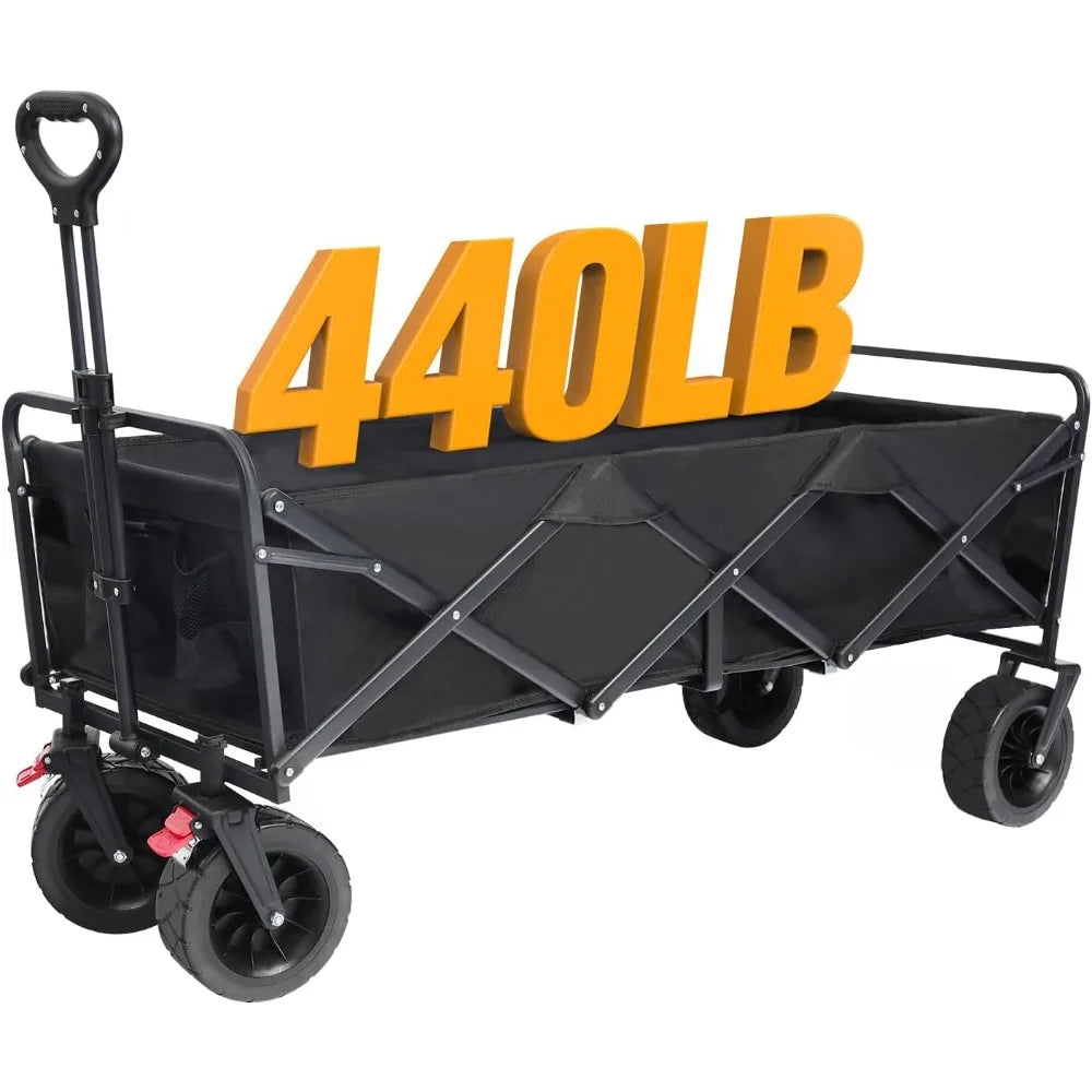 A Robust, Foldable Utility Garden Cart with Large All-terrain Wheels childrensterritory