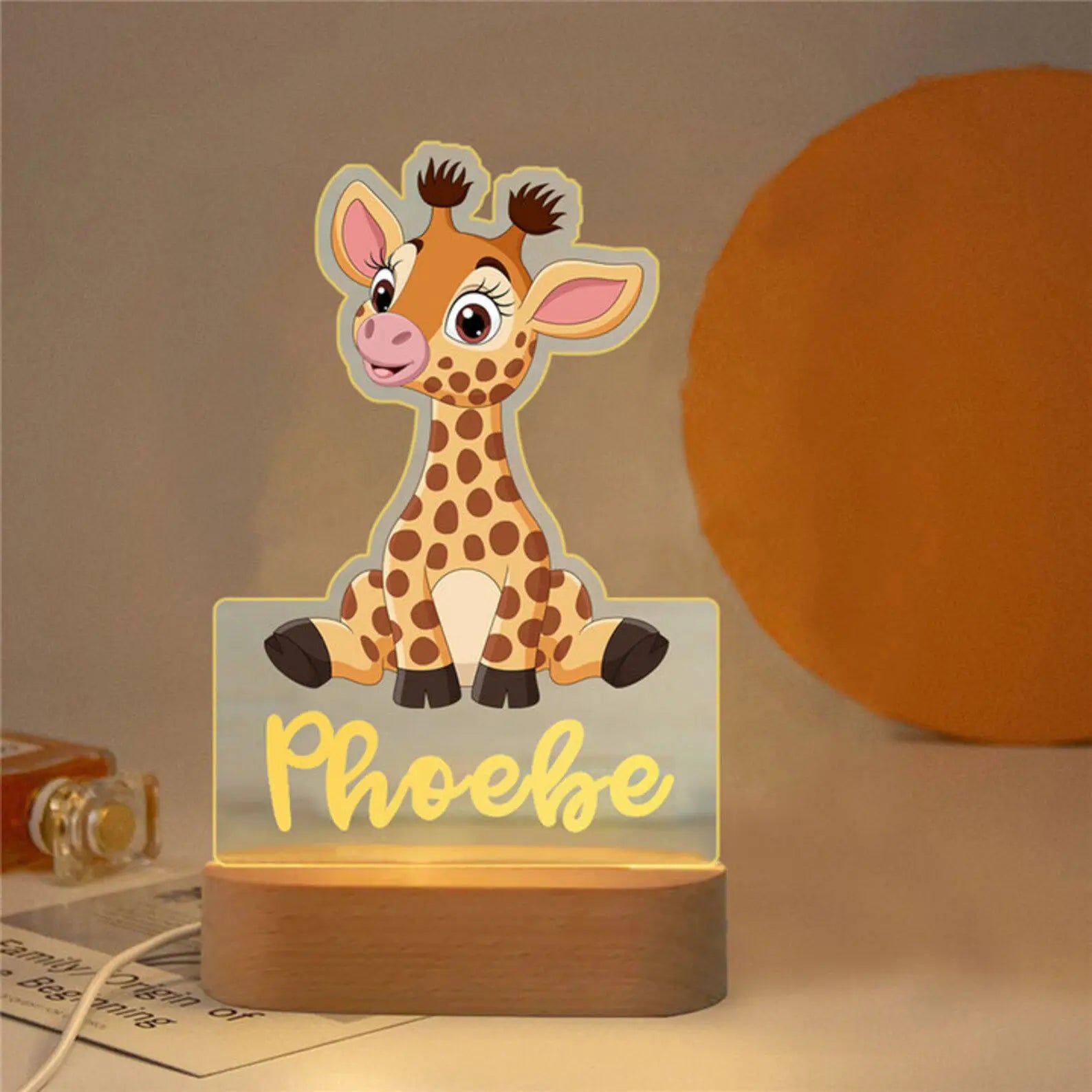 Personalized Cartoon Animal Design Night Light for Kids Room childrensterritory