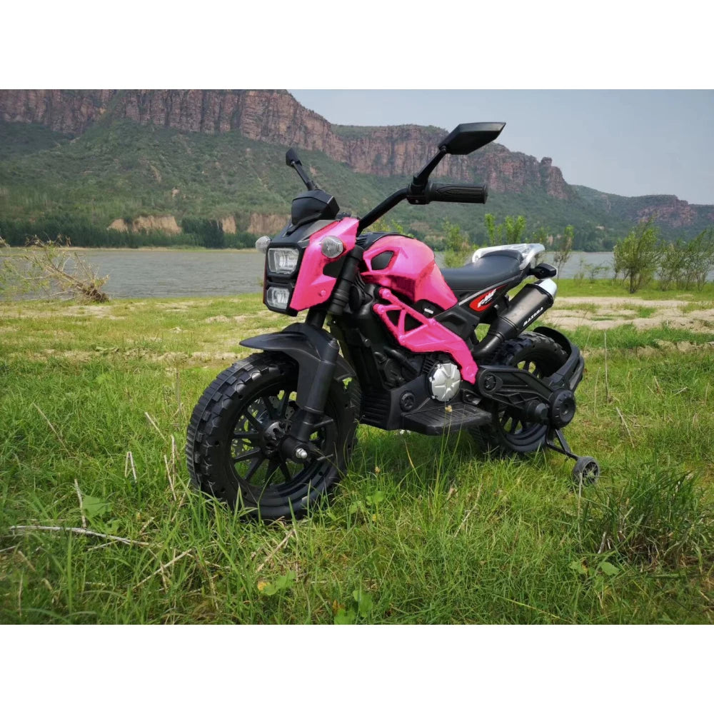 Kids Electric 12V Motorcycle with Training Wheels childrensterritory