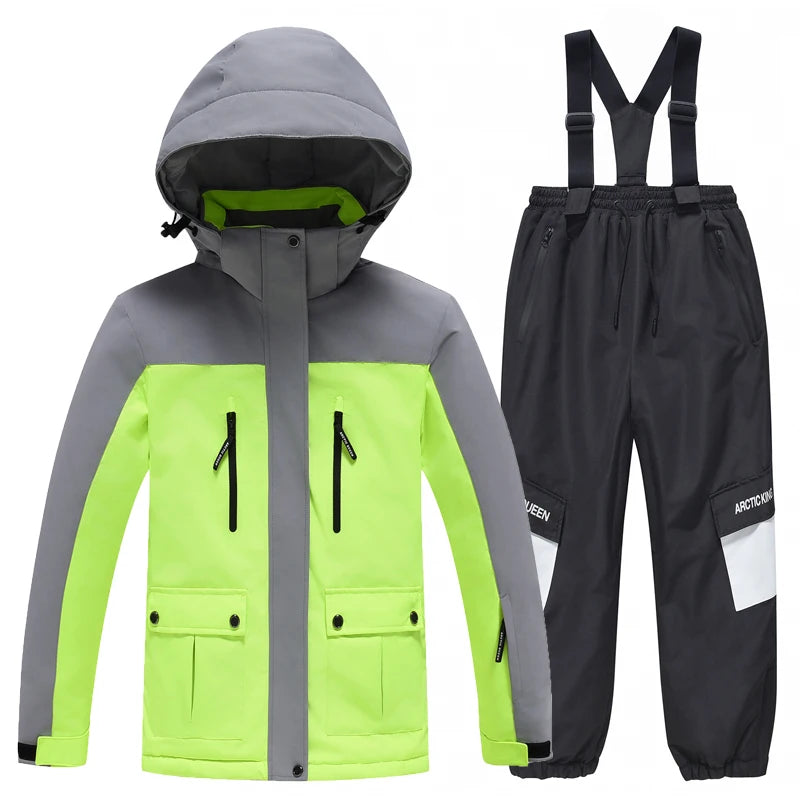 Kids Snowboard Clothing Set With Coat and Strap Pants childrensterritory