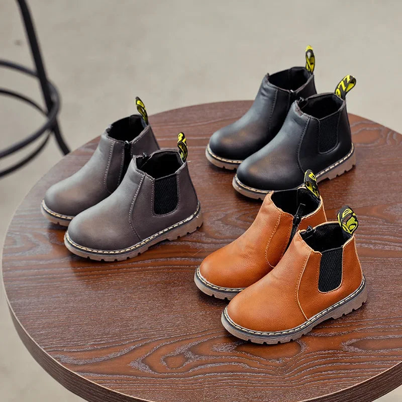 Infant Winter Warm Chelsea Design Leather Boots childrensterritory