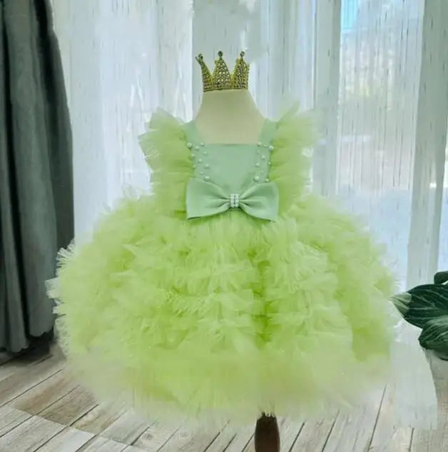 Baby/Kids Girls Tulle Tiered Birthday/New Year Party Puffy Dresses childrensterritory