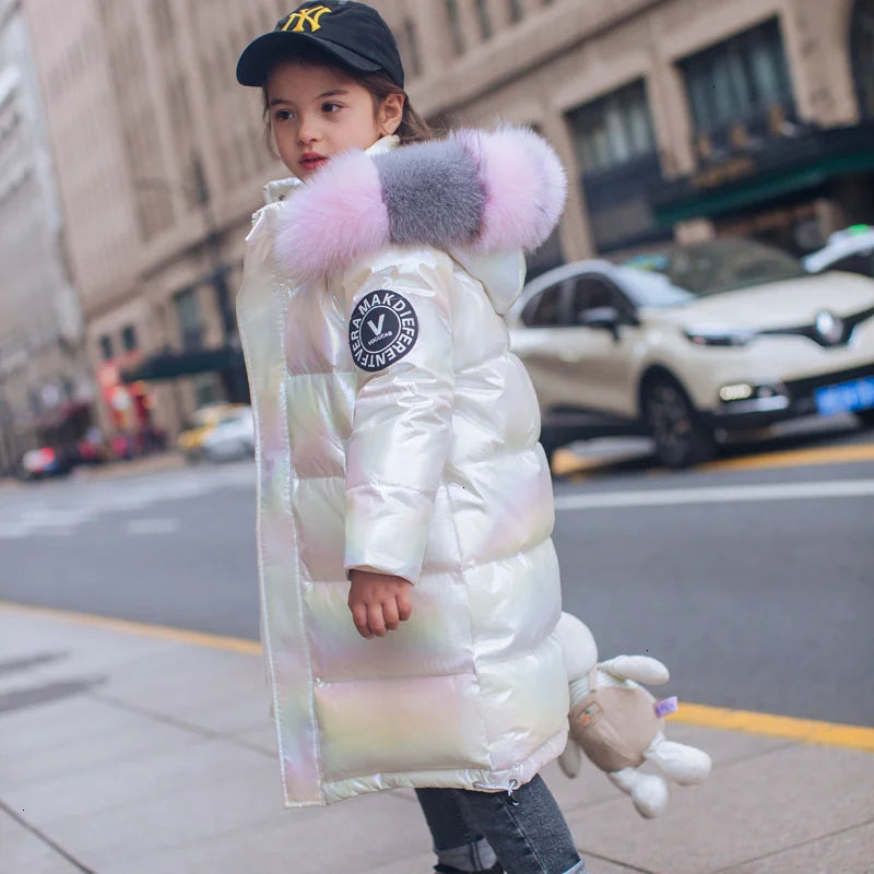 Thicken White Duck Down Winter Parkas for Girls childrensterritory