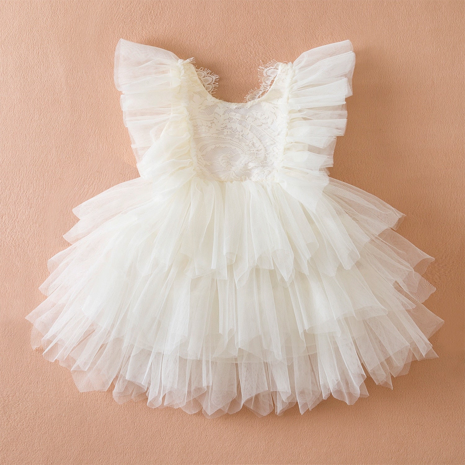 Baby Girl Ruffle Lace Tutu Princess Dress for Wedding and Birthday childrensterritory