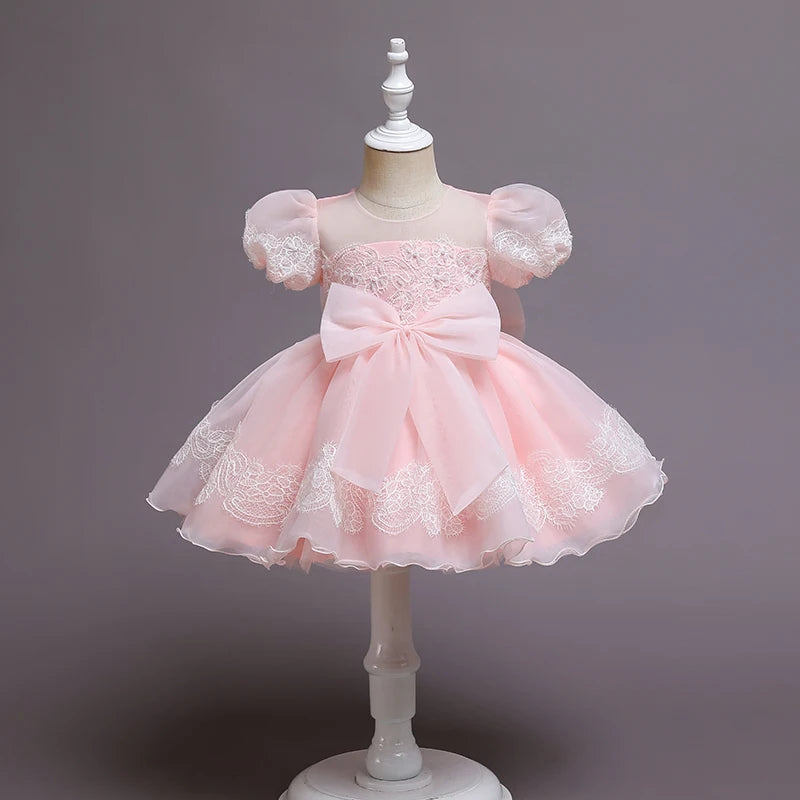 Luxury Knee-Length Puffy Fairy Dress for Little Girls