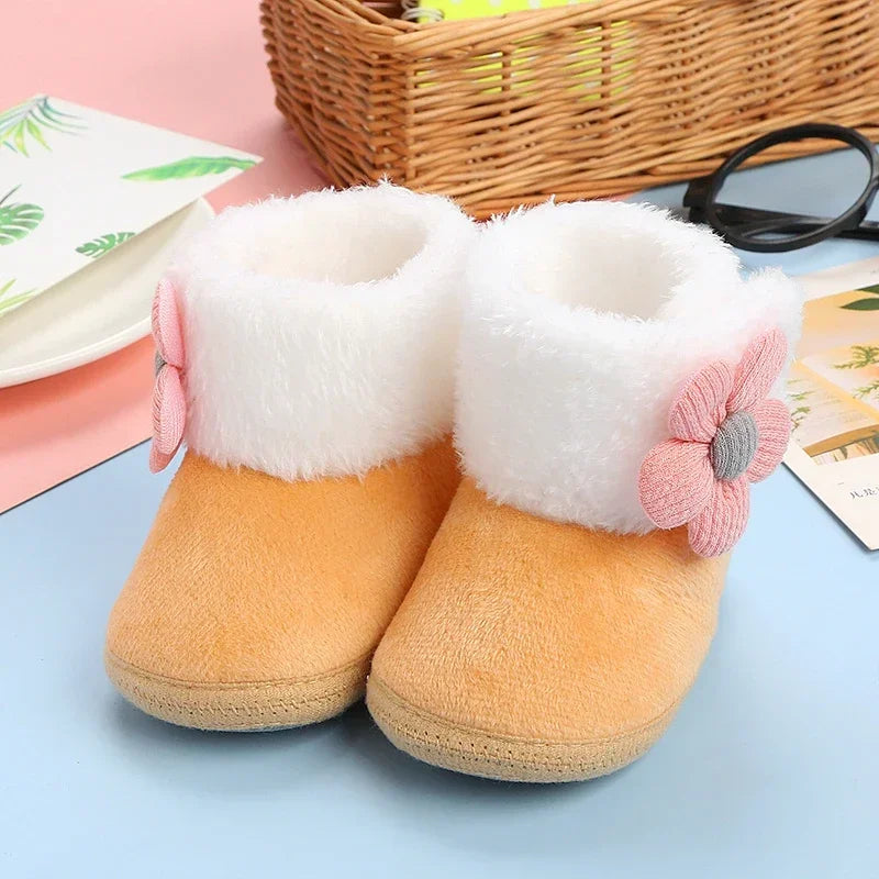 Flower Design Comfortable Baby Snow Booties childrensterritory