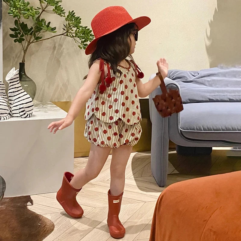 Baby Girls Sleeveless Printed Summer Clothing Set childrensterritory