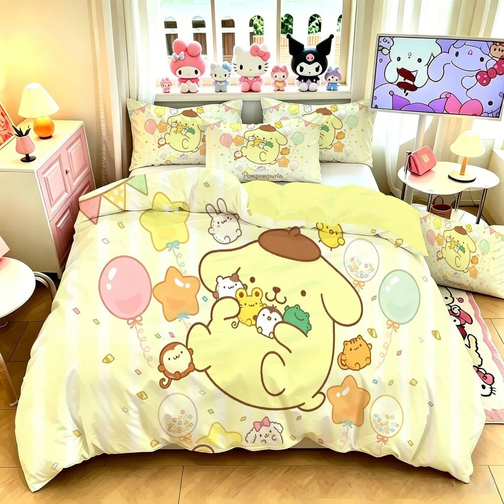 Cartoon Animation Design Duvet Cover Bedding Set for Kids Room