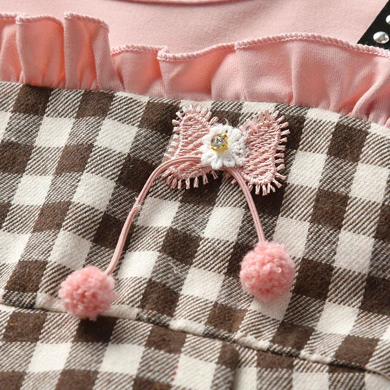 Toddler Girls: Plaid Long-sleeved Princess Dresses childrensterritory