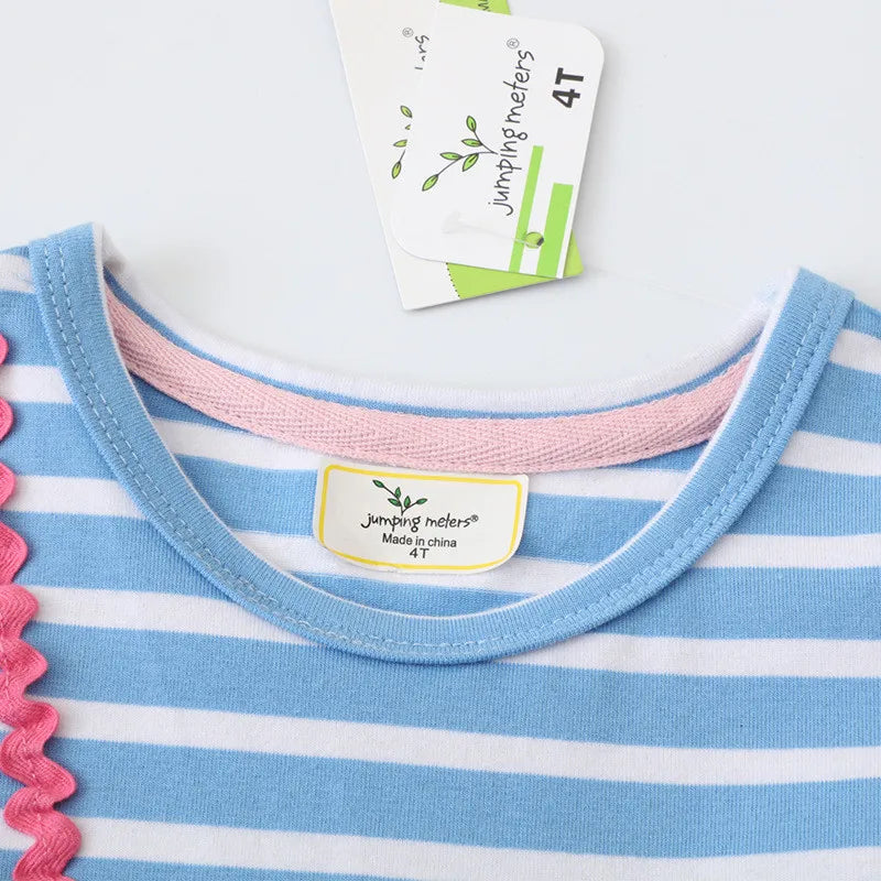 Little Girls Striped Unicorn Design Cotton Dresses For Summer childrensterritory
