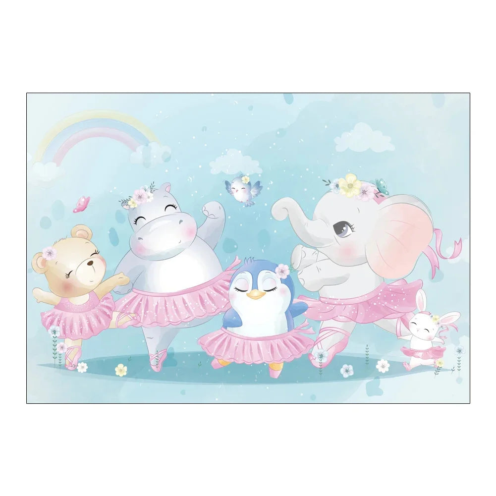 Cartoon Animal Pattern Non-slip Children Rooms Carpets