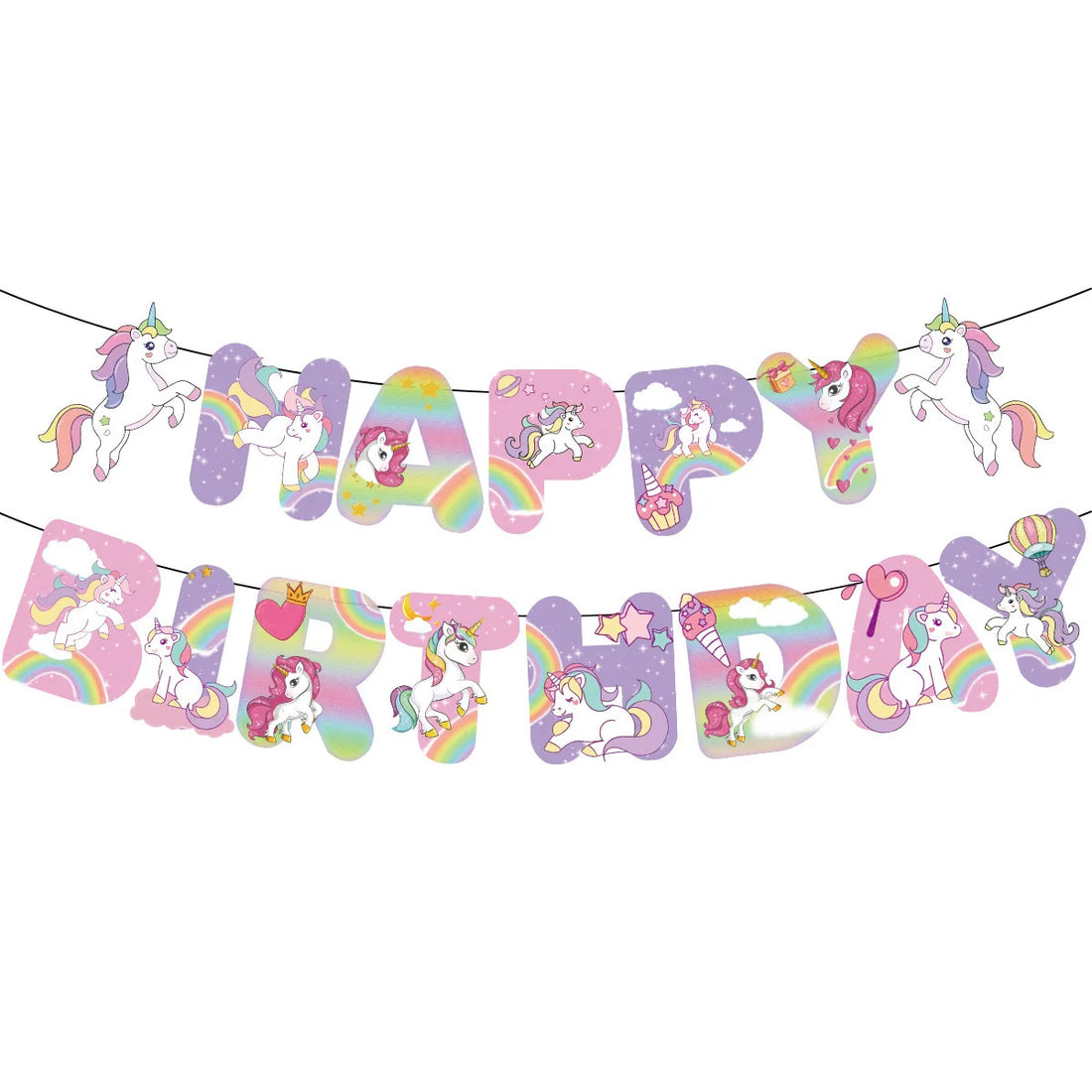 Kids Unicorn Theme Birthday Party Decorations Set