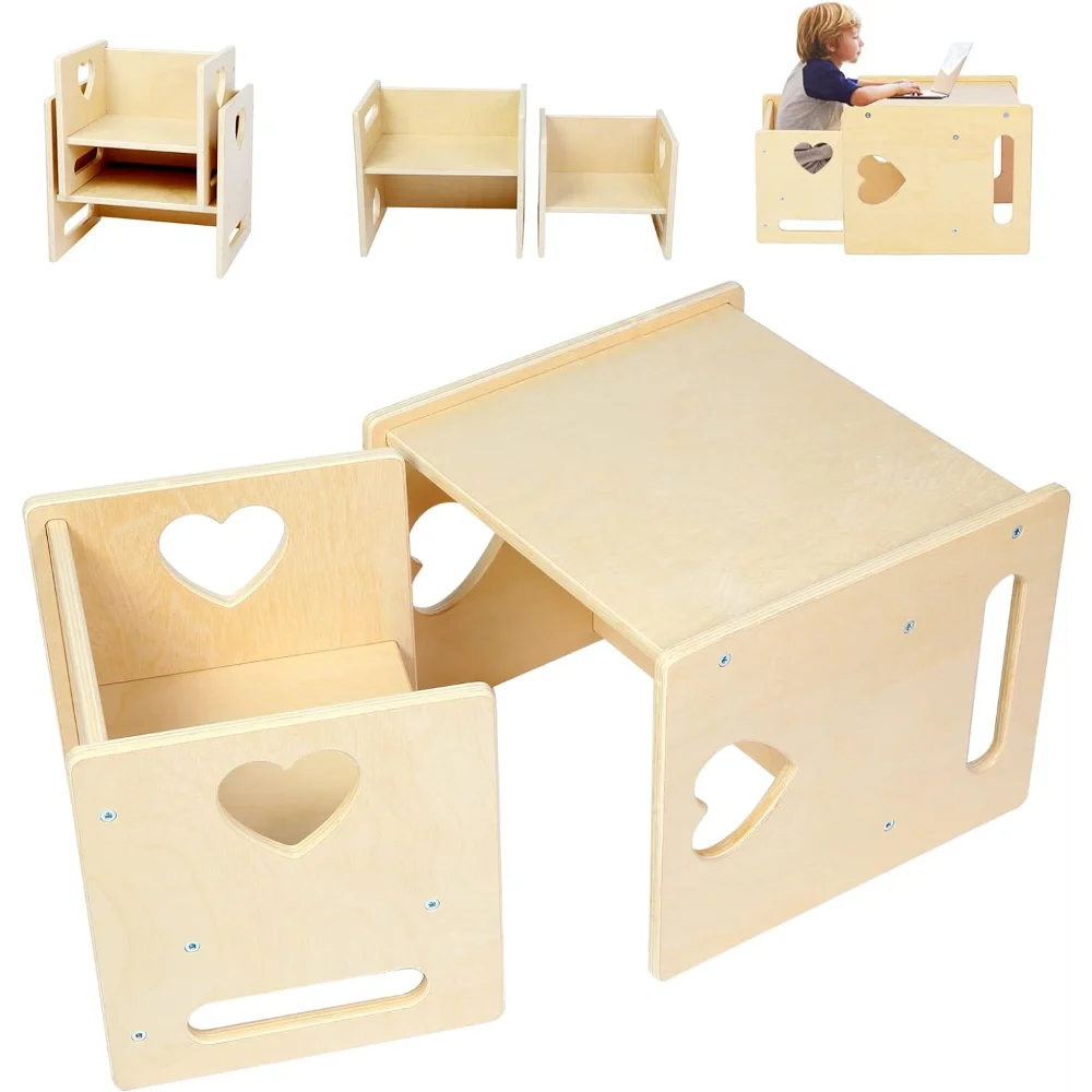 4 in 1 Montessori Weaning Kids Activity Table and Chair Set childrensterritory