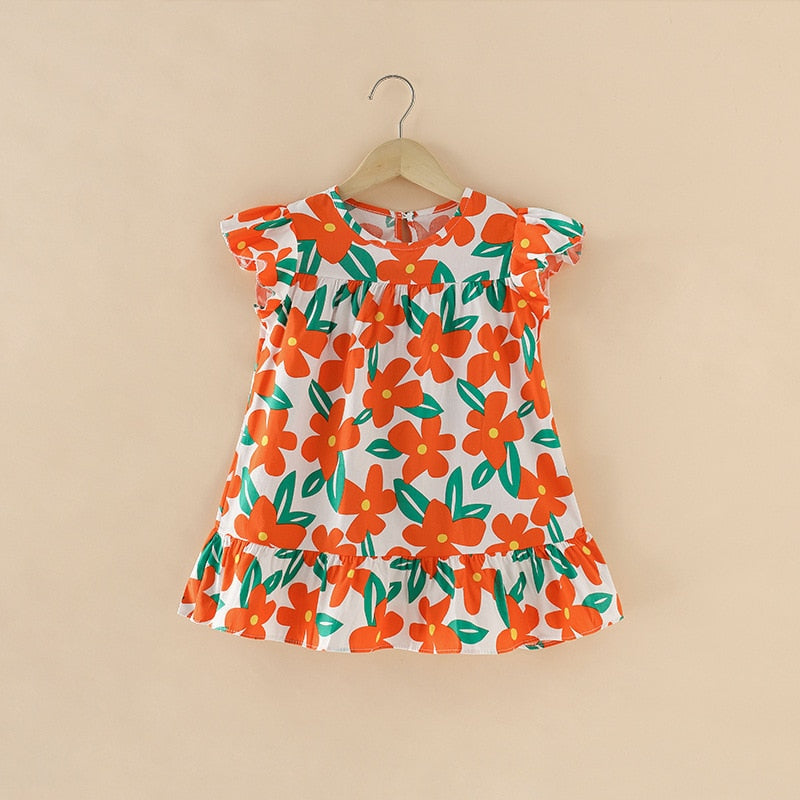 Kids Girls Floral Summer Princess Party Dresses childrensterritory